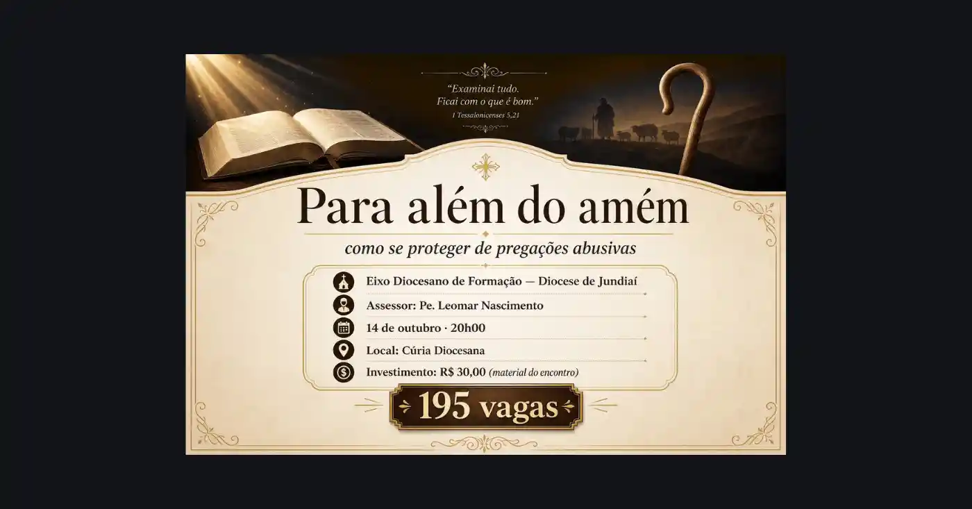 Workhsop: Para Além do Amém: como se proteger de pregações abusivas